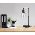 Better Homes & Gardens 20.5 in Height Bronze Metal Desk Lamp with Glass shade and USB Port, Classic Design
