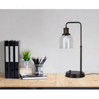 Better Homes & Gardens 20.5 in Height Bronze Metal Desk Lamp with Glass shade and USB Port, Classic Design