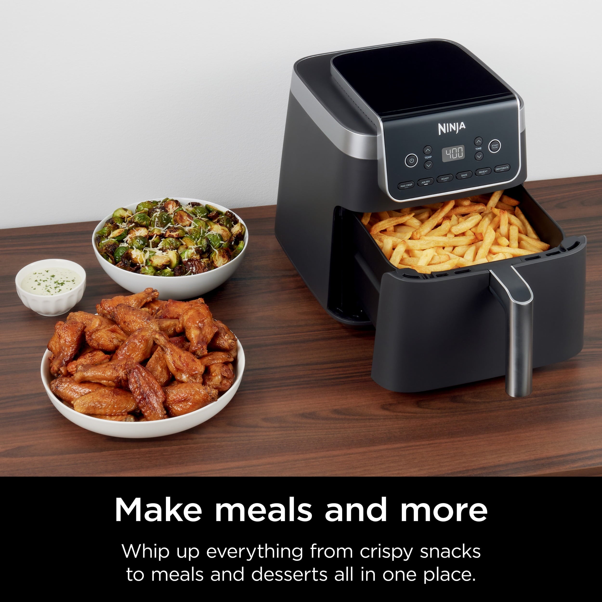 Ninja, Air Fryer, Pro XL 6-in-1 1750 Watts 6.5 Quart Max Crisp Technology Nonstick Basket AF181, Digital Display, Non-Stick, Removable Basket, Automatic Shut-Off, Black