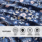 Regency Heights Queen Size Comforter Set, 9-Piece Bed in a Bag Queen, Navy Blue Bedding Comforter Set with Comforter, Flat Sheets, Fitted Sheets with Side Pockets