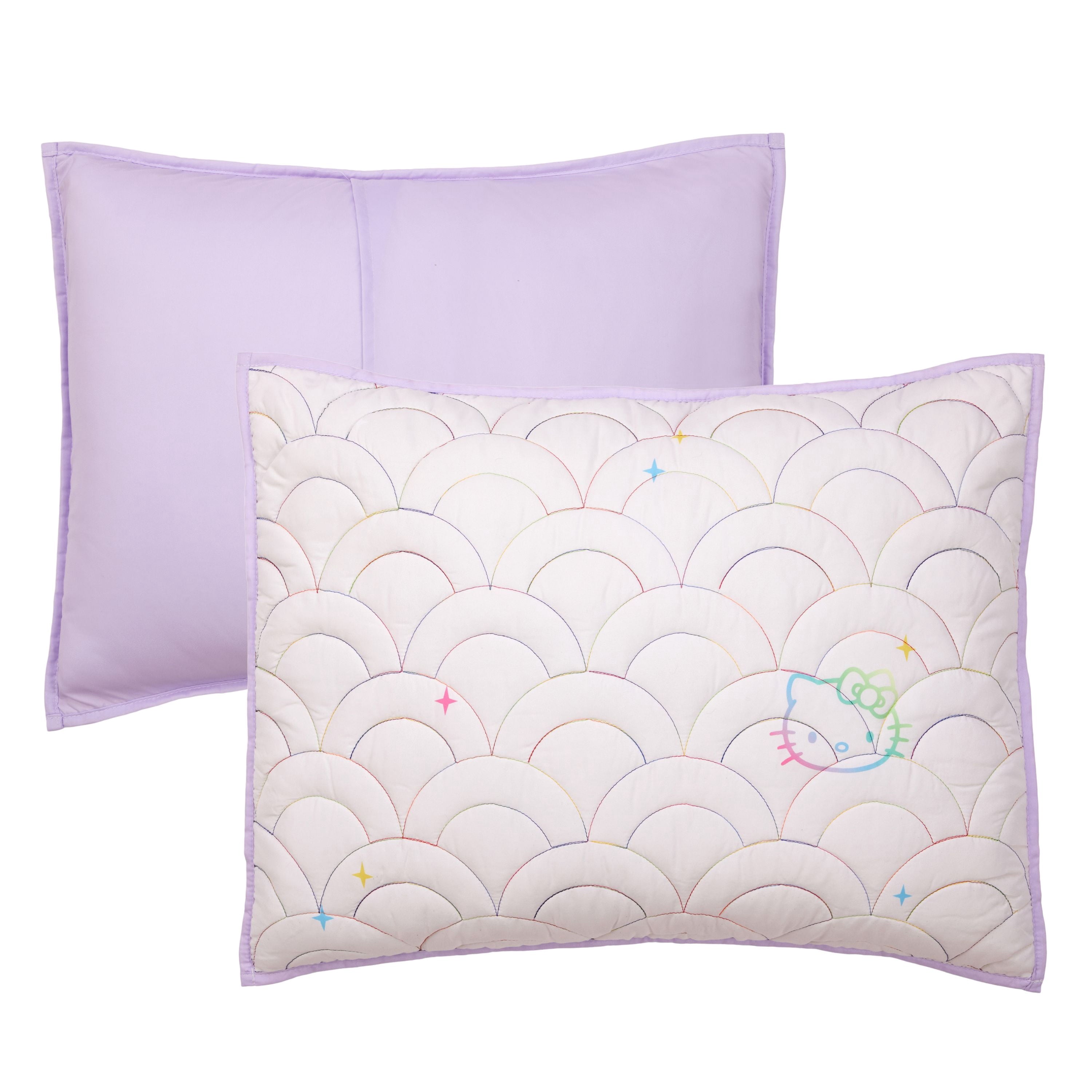Hello Kitty and Friends Rainbow Ombre 2 Piece Quilt and Sham set, Twin/Full