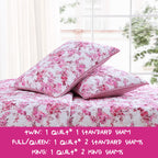 Betsey Johnson Floral Vineyard Pink Reversible Full/Queen Quilt Set