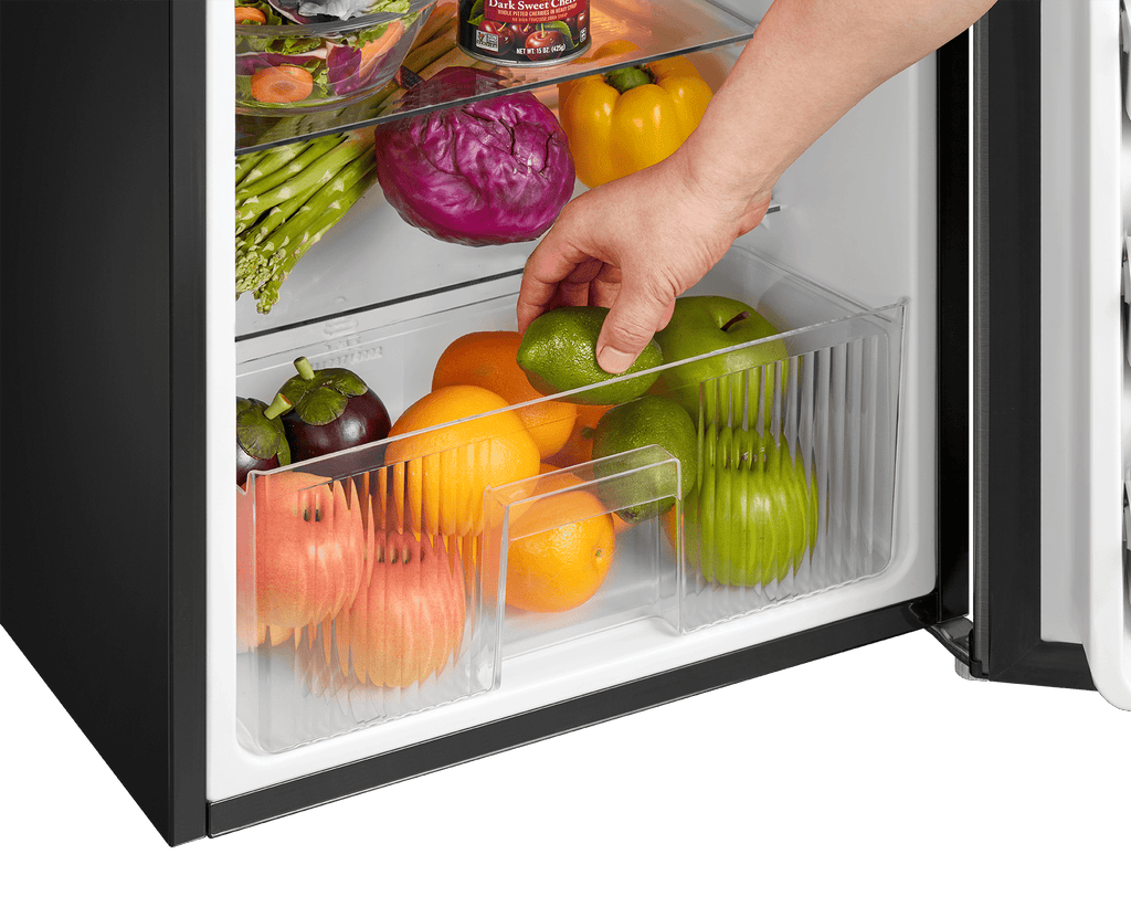 Mainstays 3.2 Cu Ft 2-Door Compact Refrigerator with Freezer, Stainless Steel, Mini Fridge for Dorm, Apartment & Office
