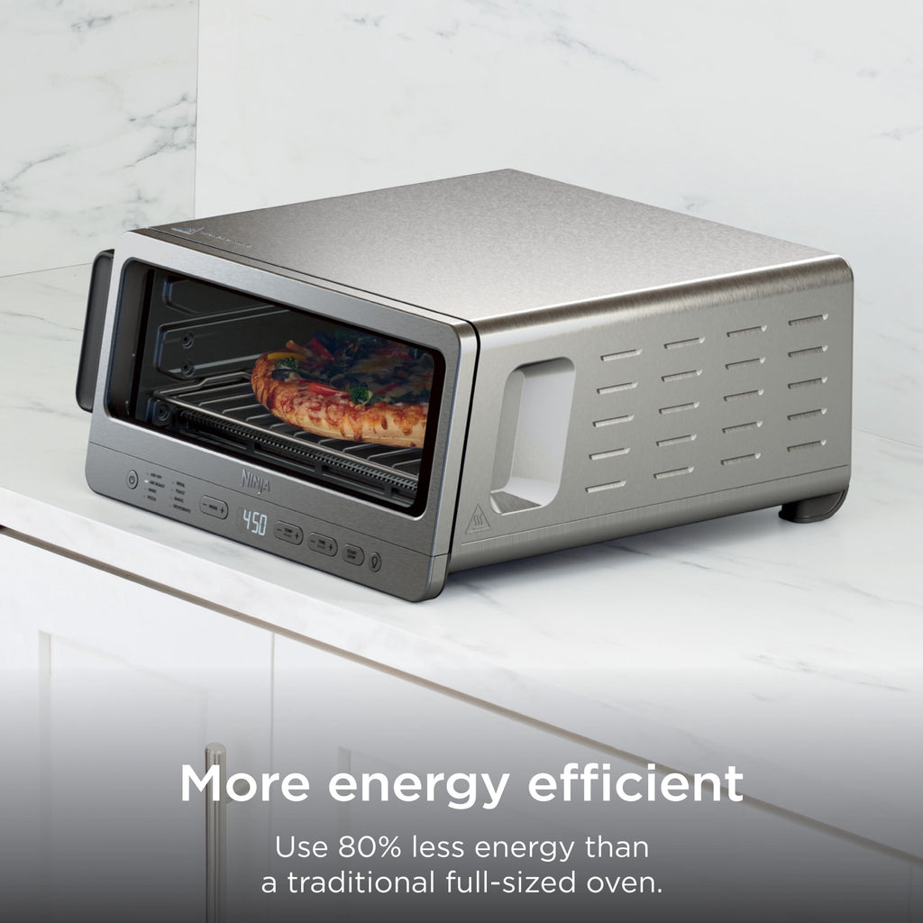 Ninja Flip Toaster Oven & Air Fryer, 8-in-1 Functionality, Storage Space, Air Fry Basket, Sheet Pan, Wire Rack & Removable Crumb Tray, SP151 Stainless