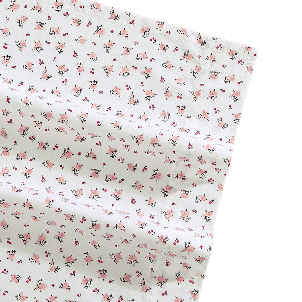 Betsey Johnson Baby Buds Pink Cotton Percale Queen Sheet Set