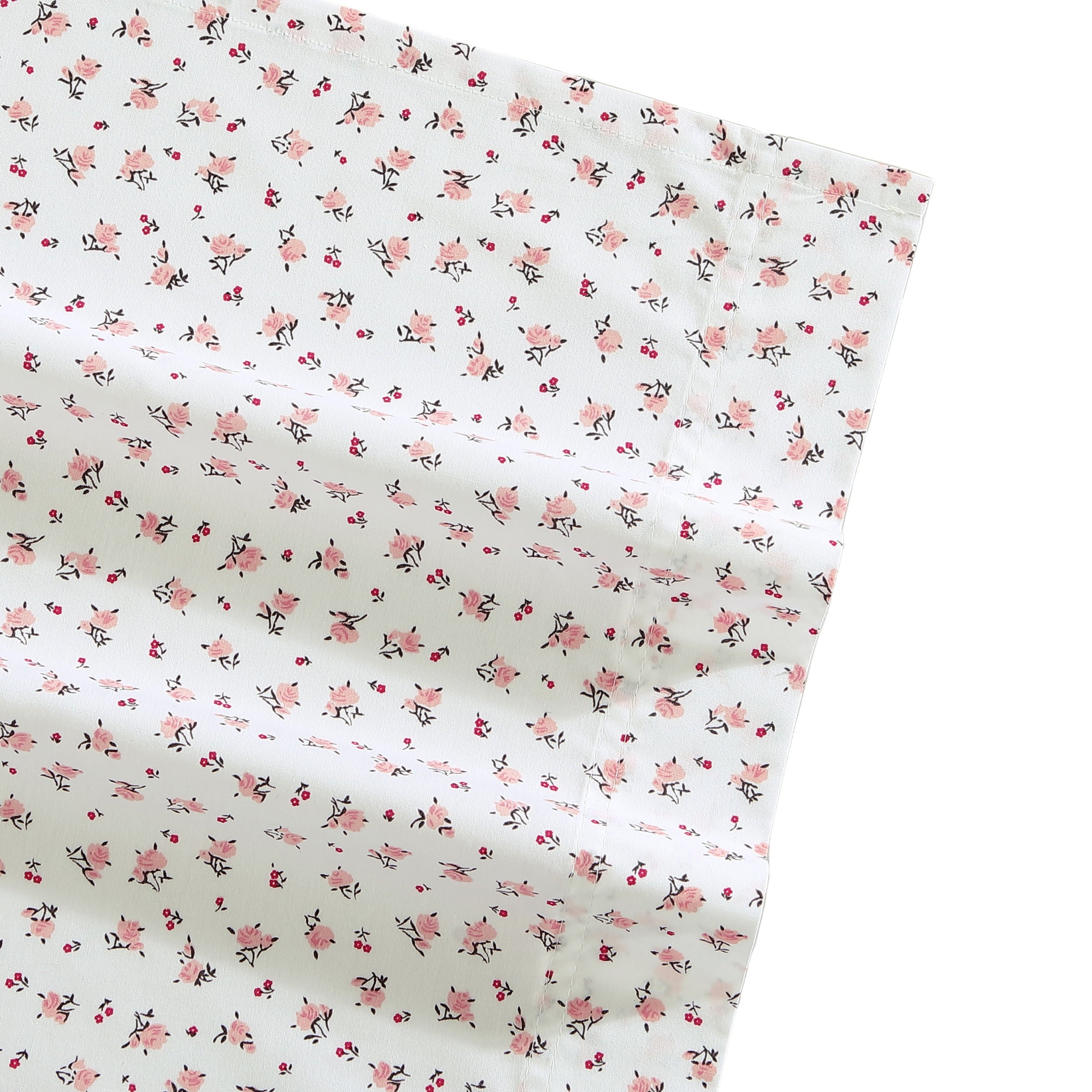 Betsey Johnson Baby Buds Pink Cotton Percale Queen Sheet Set