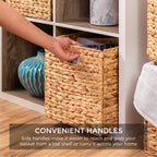 Best Choice Products 10.5x10.5in Hyacinth Storage Baskets, Set of 5 Multipurpose Collapsible Organizers - Natural
