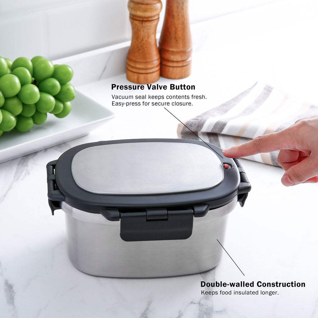 Mainstays 33 oz Insulated Stainless Steel Lunch Box Food Storage Container with Lid
