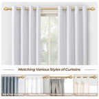 KAMANINA 7/8" Adjustable Single Curtain Rod with Translucent Finial, 48 - 84", Gold
