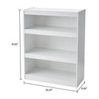 Mainstays Framed 3-Shelf Bookcase with Adjustable Shelves, White