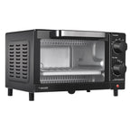 Mainstays 4 Slice Countertop Toaster Oven with 3 Settings, Includes Baking Rack and Pan, Black, New