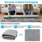 Nefoso Shag Area Rug, 8ft x 10ft Soft Fluffy Area Rugs for Living Room Bedroom Decor Carpet, Light Gray