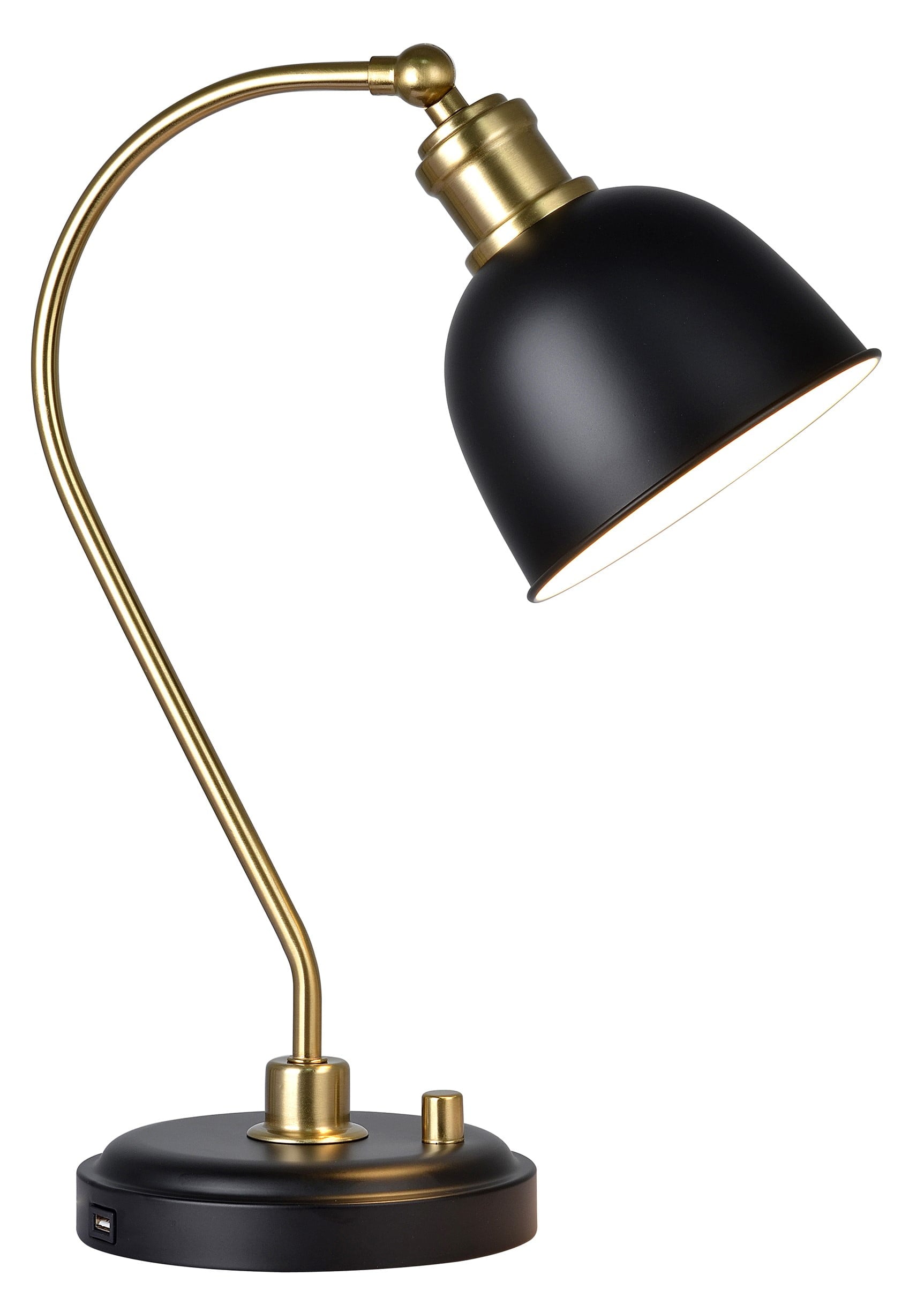 Better Homes & Gardens 18" Black and Gold Desk Lamp, Modern Design