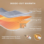 WISHEAD Electric Heated Blanket Throw Soft Flannel & Sherpa, 5 Heat Levels, 3 Hours Auto-Off Over-Heat Protection ETL Certification (50"x60", Light Gray)