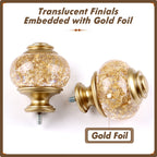 KAMANINA 7/8" Adjustable Single Curtain Rod with Translucent Finial, 48 - 84", Gold