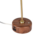 Better Homes & Gardens Modern LED Desk Lamp with Wood Grain Finish, USB & AC Outlet