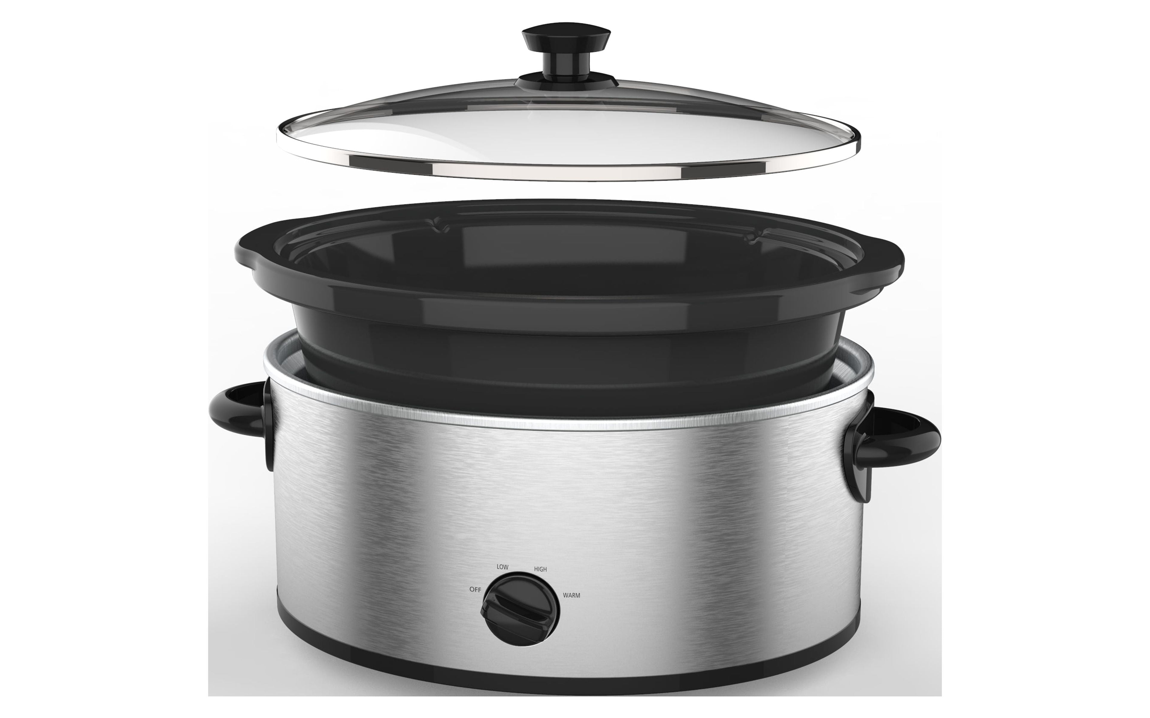 Mainstays 6 Quart Oval Slow Cooker, with Stainless Steel Finish and Glass Lid
