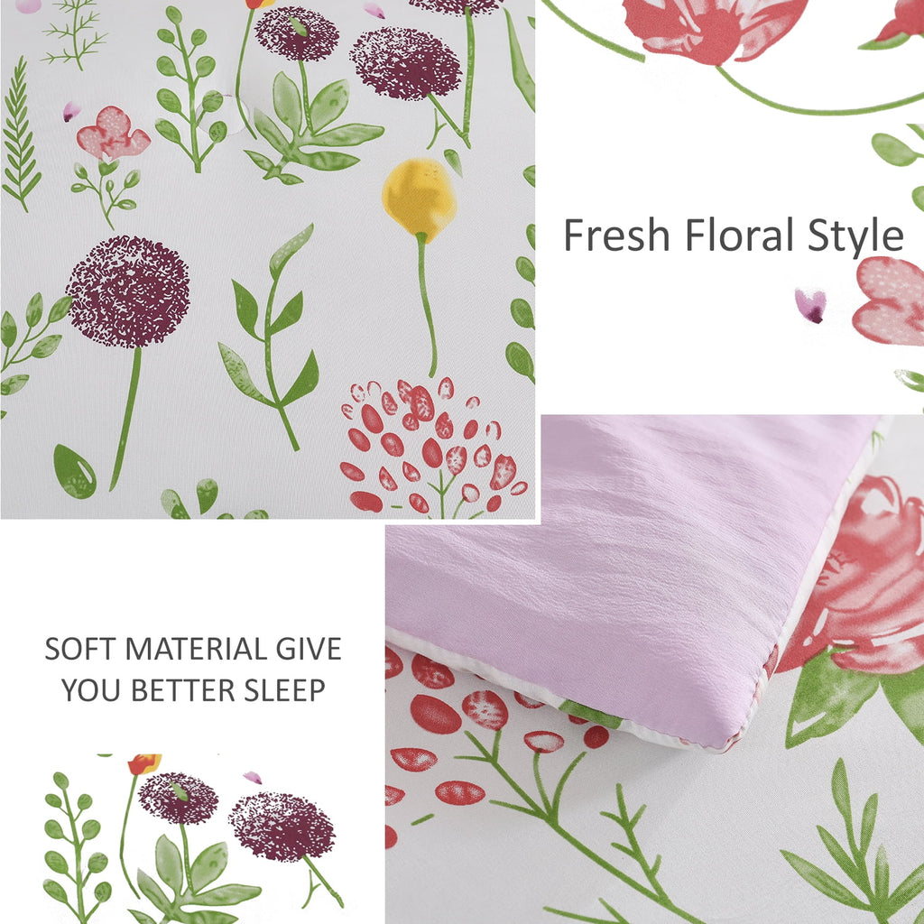 Jessy Home 1 Piece Queen Comforter Floral Comforter Purple Dandelion Summer Quilts Soft Cooling Comforter 1 Comforter