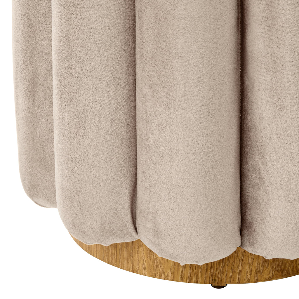 Better Homes & Gardens Lillian Velvet Tufted Ottoman, Beige