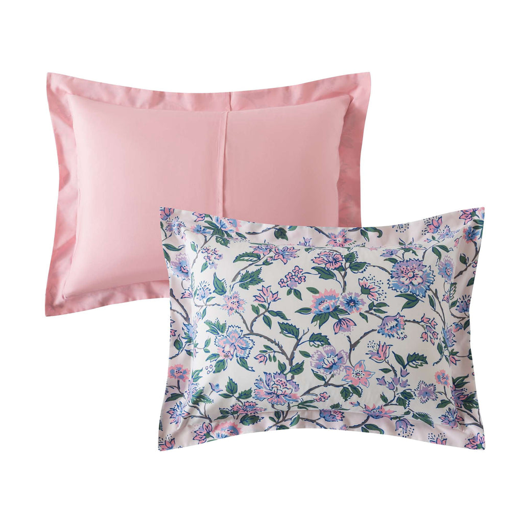 Mainstays 7-Piece Reversible Bed in a Bag with Laundry Tote, Purple Floral, Queen
