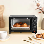 Mainstays 4 Slice Countertop Toaster Oven with 3 Settings, Includes Baking Rack and Pan, Black, New