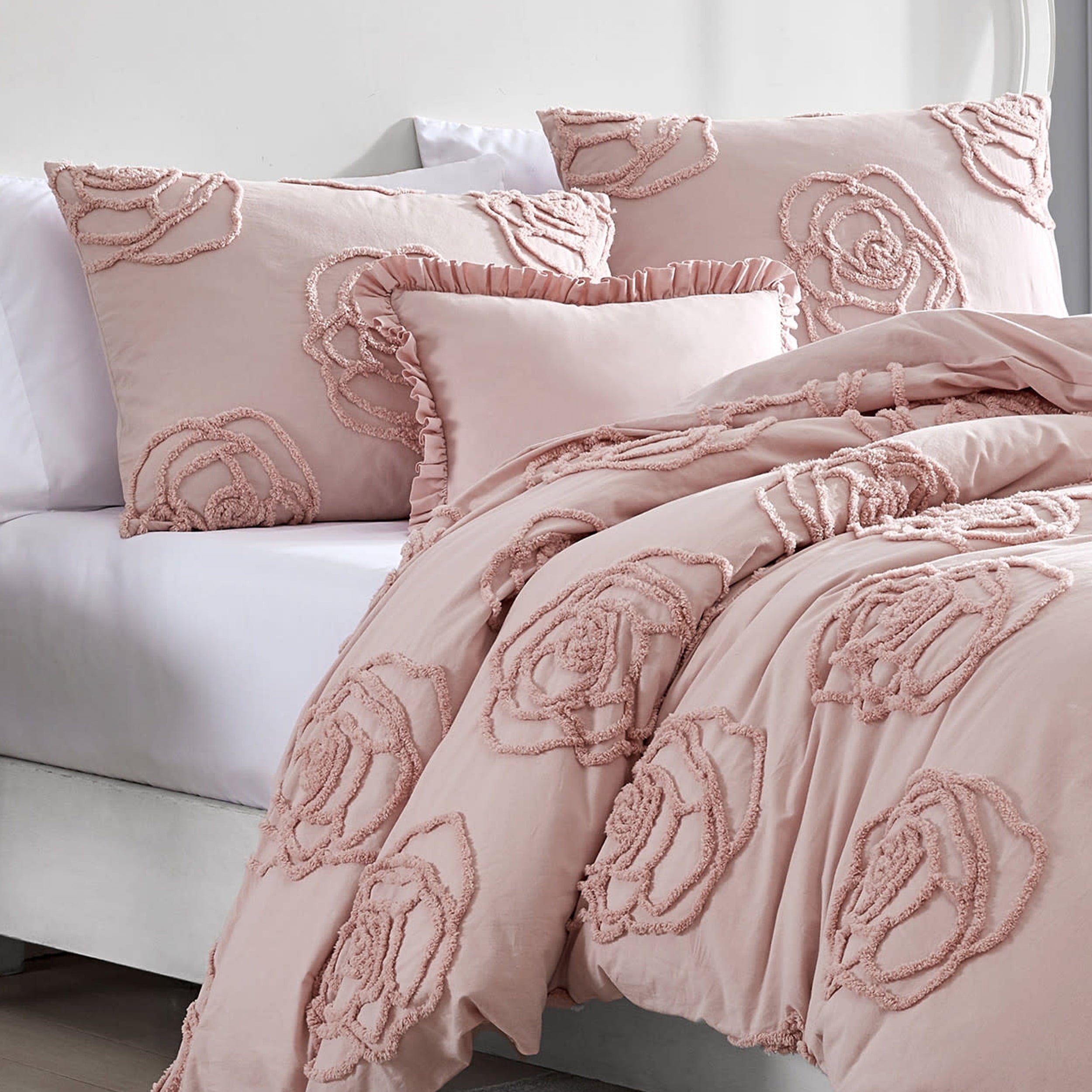 Betsey Johnson Rambling Rose Pink Twin Duvet Cover Bonus Set