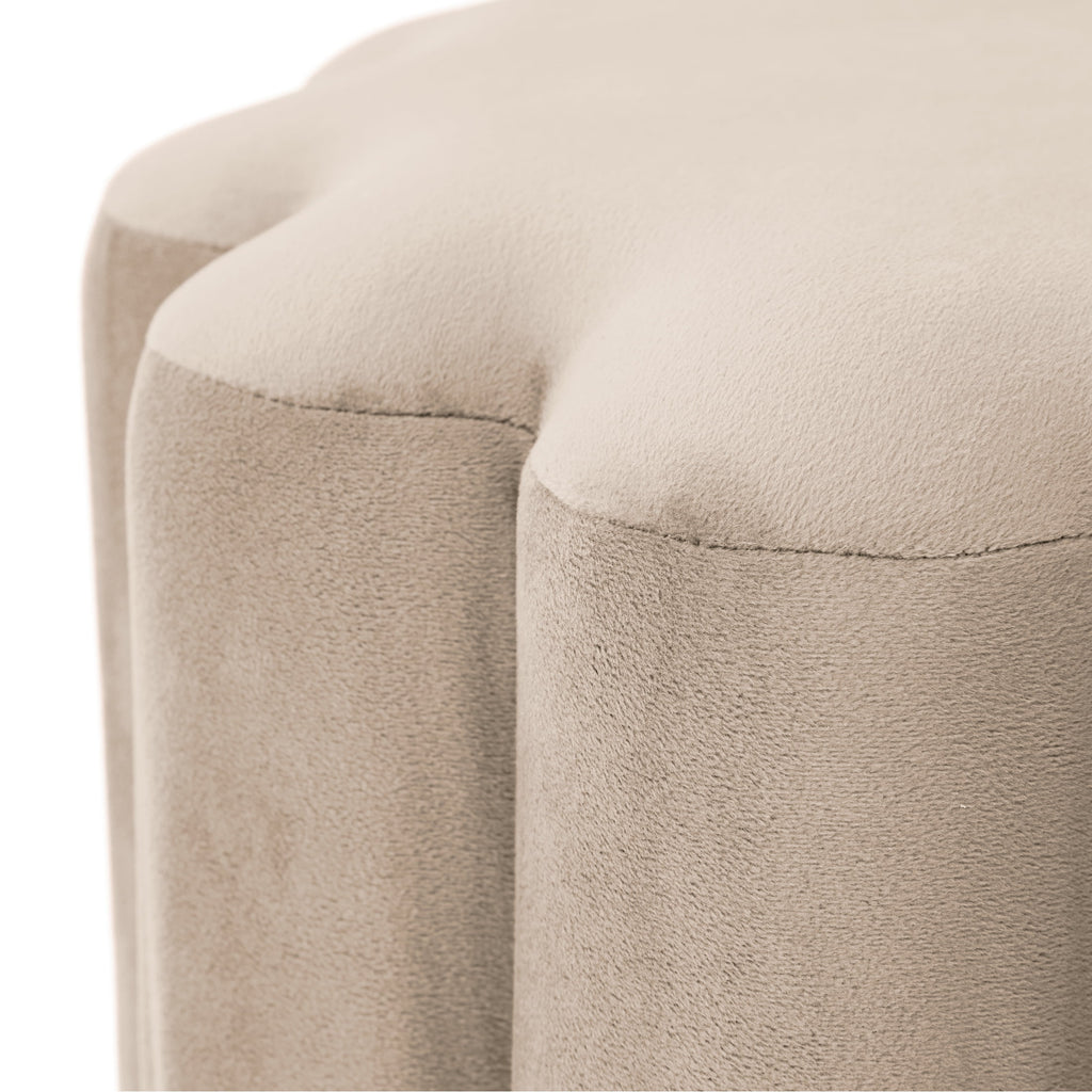Better Homes & Gardens Lillian Velvet Tufted Ottoman, Beige