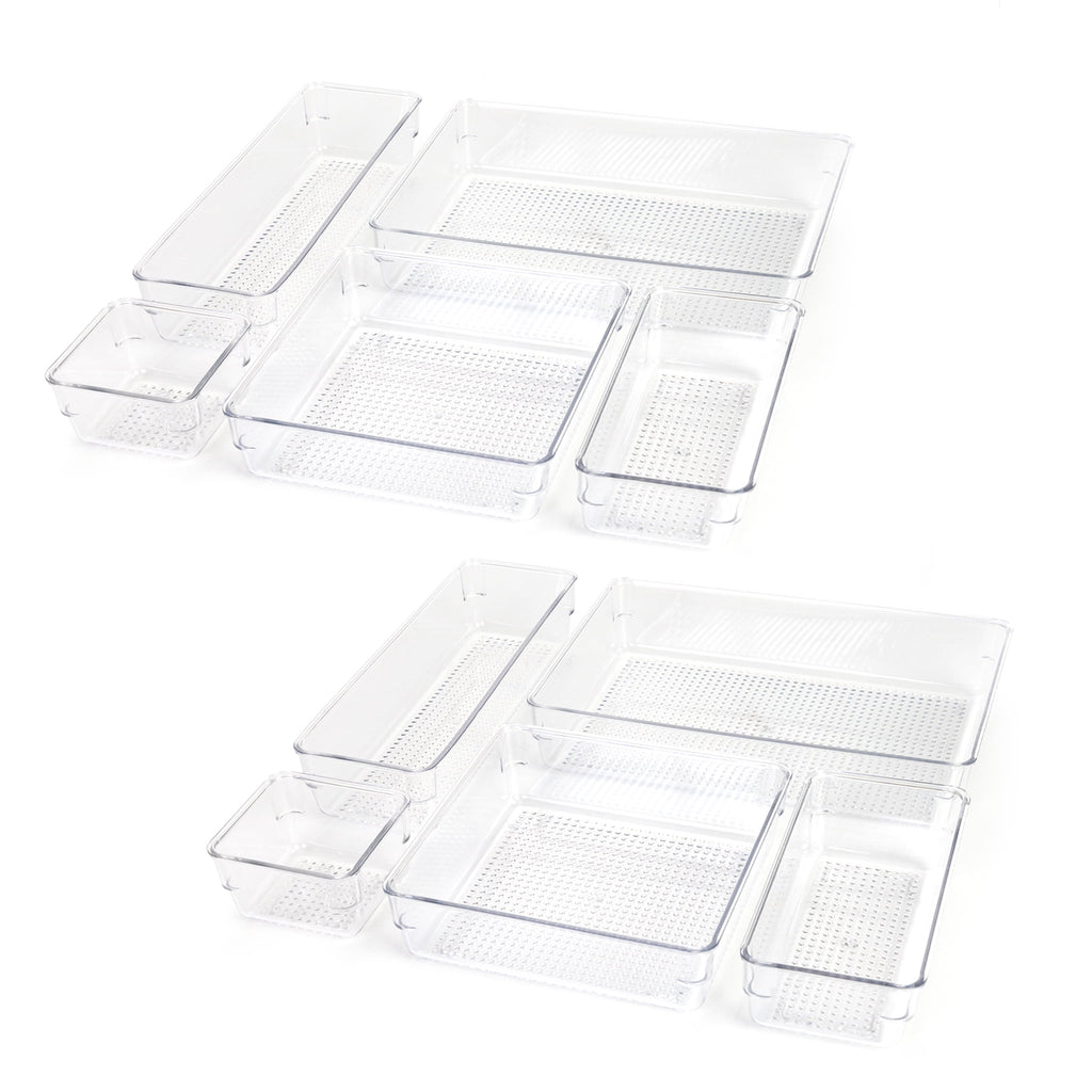 Mainstays 10-Piece Organizer Set Clear Plastic for Bathroom Storage