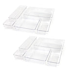 Mainstays 10-Piece Organizer Set Clear Plastic for Bathroom Storage
