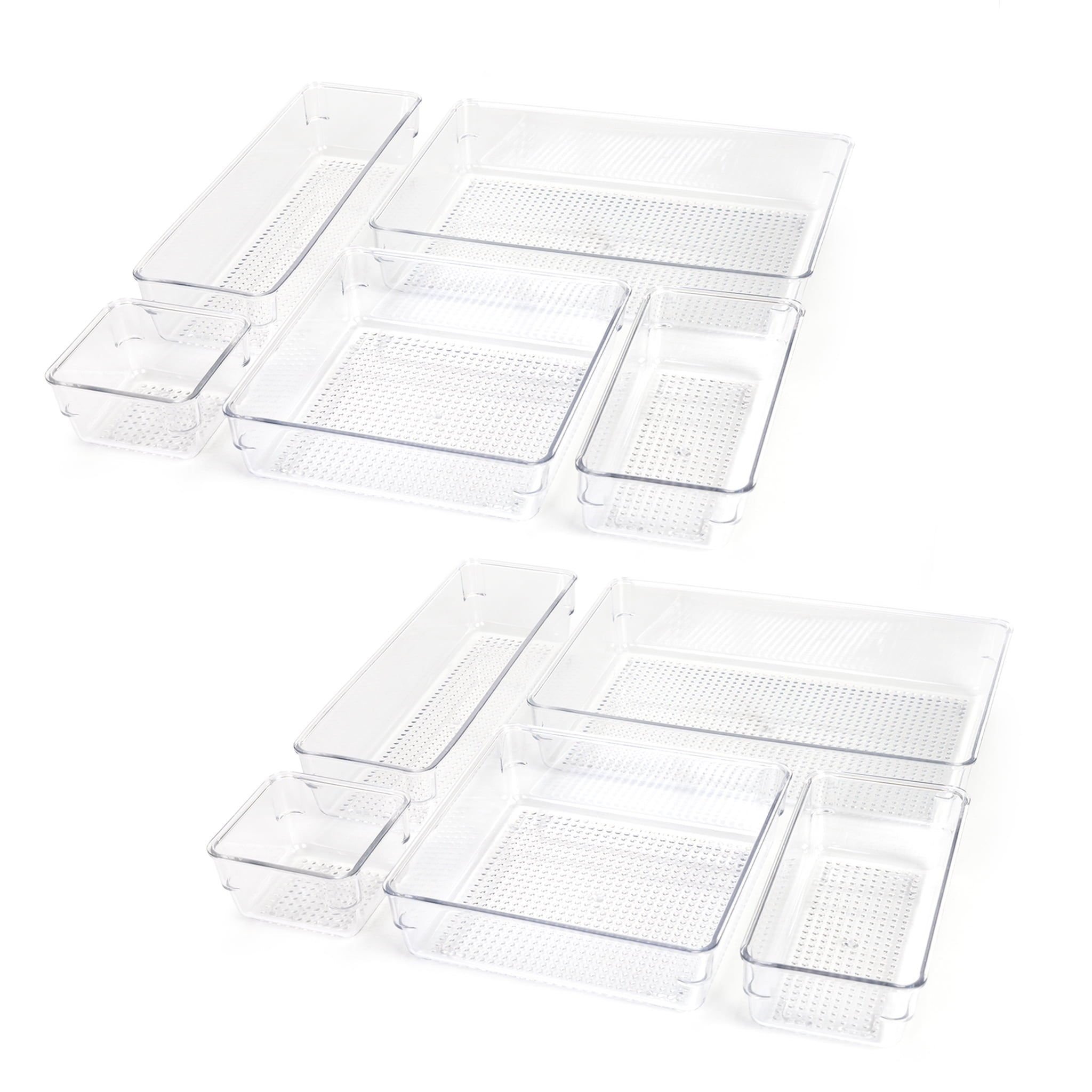 Mainstays 10-Piece Organizer Set Clear Plastic for Bathroom Storage