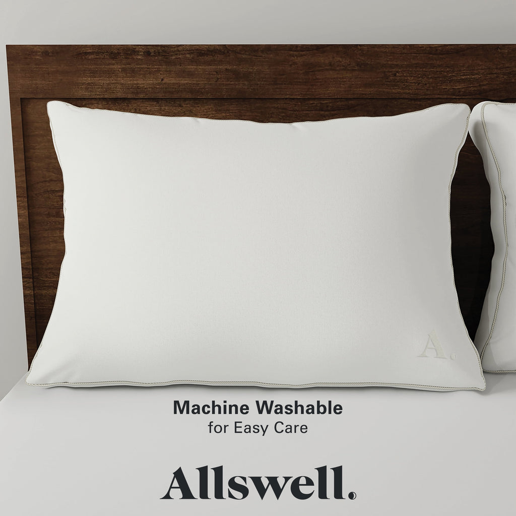 Allswell Down Alternative Bed Pillows, Standard/Queen - Firm, All Positions (2 Count)