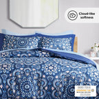 Regency Heights Queen Size Comforter Set, 9-Piece Bed in a Bag Queen, Navy Blue Bedding Comforter Set with Comforter, Flat Sheets, Fitted Sheets with Side Pockets
