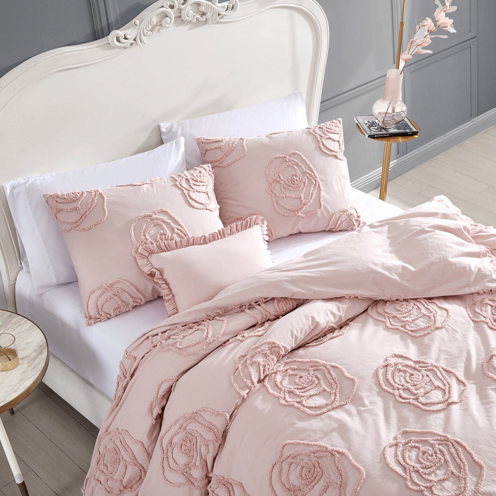 Betsey Johnson Rambling Rose Pink Twin Duvet Cover Bonus Set