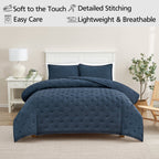 Mainstays Full/Queen Comforter Set, All-Season, 3-Piece, Navy