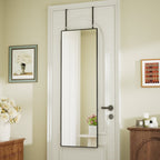 BEAUTYPEAK 48"x 14" Full Length Door Mirror Hanging Wall-Mounted Mirrors, Black