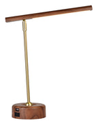 Better Homes & Gardens Modern LED Desk Lamp with Wood Grain Finish, USB & AC Outlet