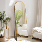 CONCETTA 59"x16" Arched Full Length Mirror, Full Body Standing Mirror Floor Mirrors, Gold