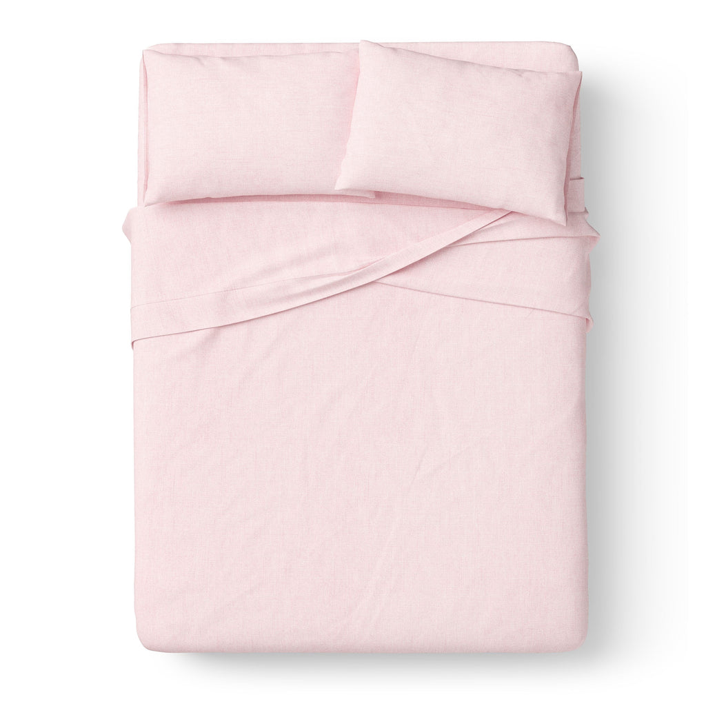 Mainstays Kids 100% Cotton Percale Bed Sheet Set, Full, Light Pink, 4 Pieces
