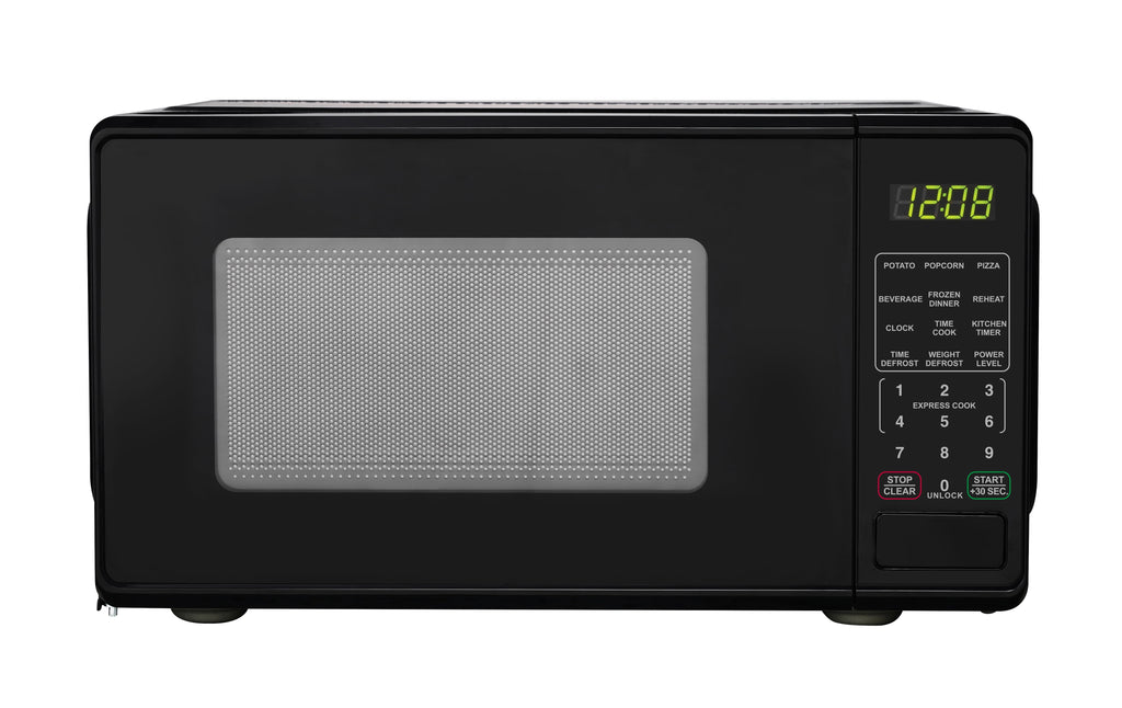 Mainstays 0.7 Cu ft Countertop Microwave Oven, 700 Watts, Black, New
