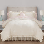 Mainstays All in One Reversible Comforter and Sheet set- 11 Piece, Queen, Cream Ruffle