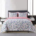 Mainstays 7-Piece Reversible Bed in a Bag with Laundry Tote, Purple Floral, Queen