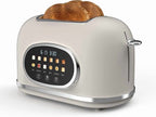 Rae Dunn Toaster, Digital Retro Stainless Steel with 6 Shade Settings, Cream
