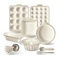COOK WITH COLOR 17-Pc Silicone Baking Set, Non Stick Baking Pan Set with Sturdy Metal Frame, Taupe