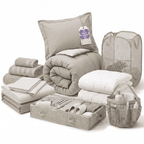Virtu Back to College Dorm Room Essentials, Twin XL Comforter Sets, Dorm Bedding, Twin Xl Bed In a Bag with All Dorm Accessories and Bedding, Linen