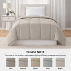 Mainstays Twin/Twin XL Comforter, Down Alternative, All-Season, Stone