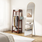 CONCETTA 59"x16" Arched Full Length Mirror, Full Body Standing Mirror Floor Mirrors, Gold
