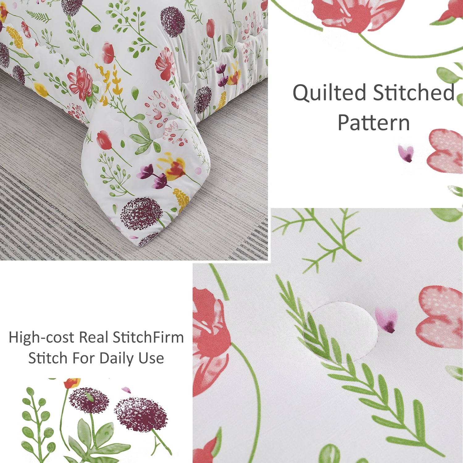 Jessy Home 1 Piece Queen Comforter Floral Comforter Purple Dandelion Summer Quilts Soft Cooling Comforter 1 Comforter