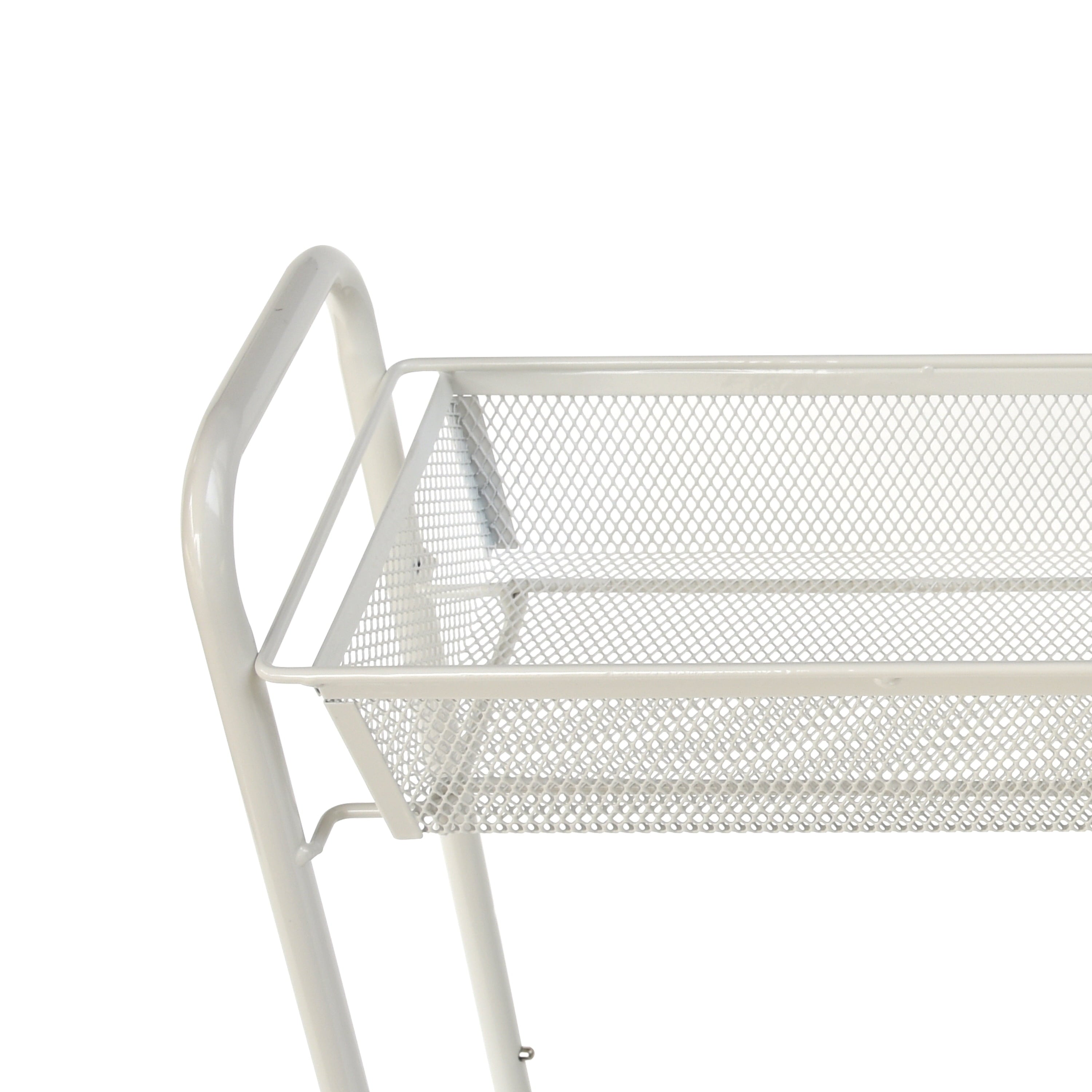 Mainstays Slim 3-Tier Rolling Bathroom Storage Cart with Hooks in White Finish