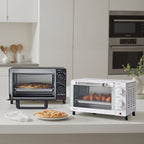 Mainstays 4 Slice Countertop Toaster Oven with 3 Settings, Includes Baking Rack and Pan, Black, New