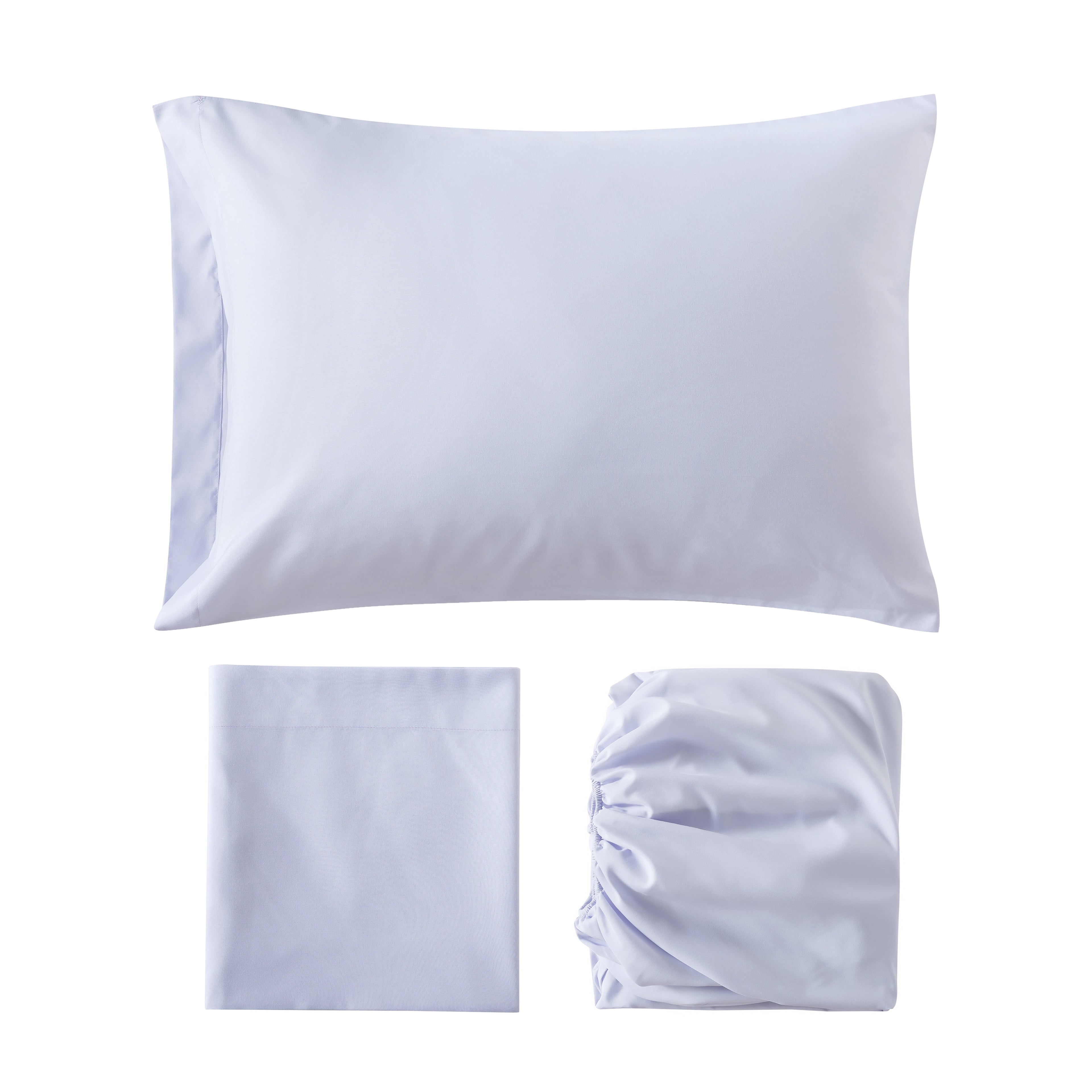 Campus Comforts by New Sega Home 2-Pack Microfiber Sheet Set, One Print, One Solid, Flora, Lilac, Twin-XL